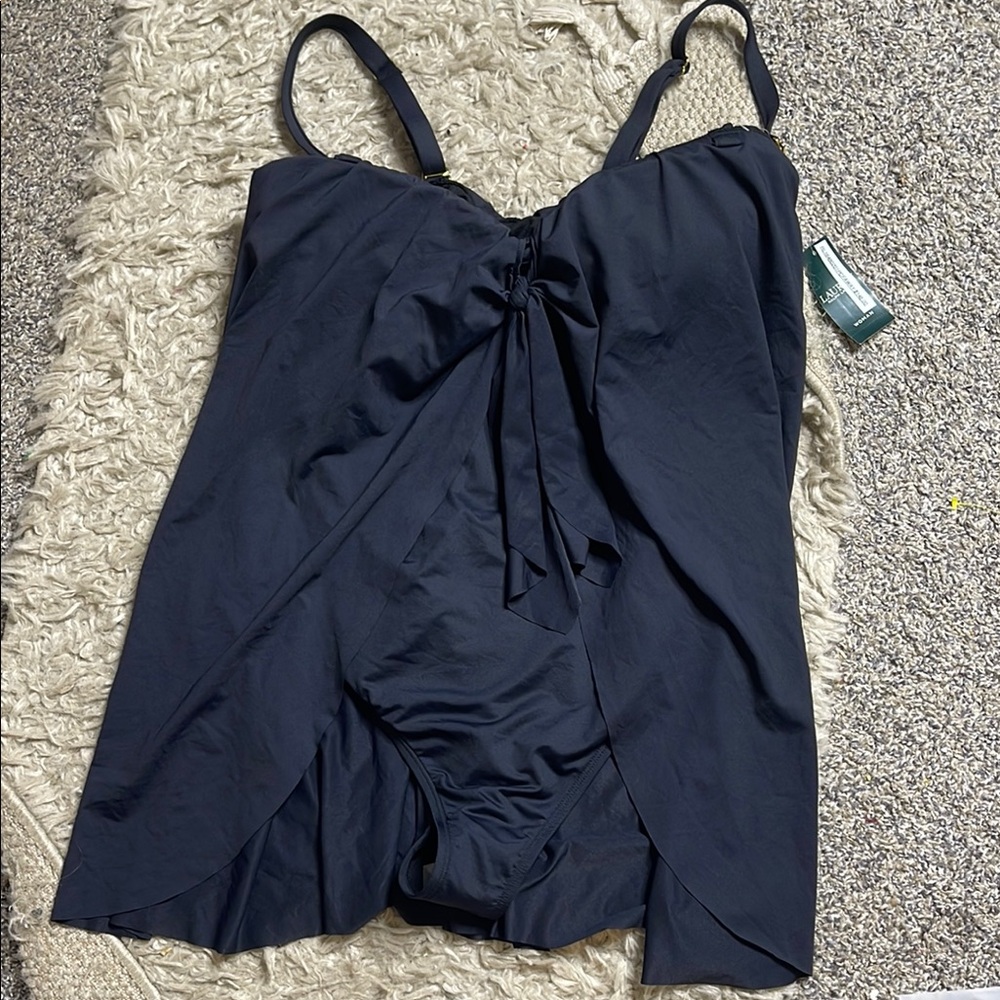 Ralph Lauren NWT 18w plus black Elegant Black Women's Swim one piece